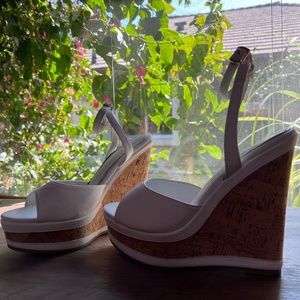 White Liliana Wedge Sandals